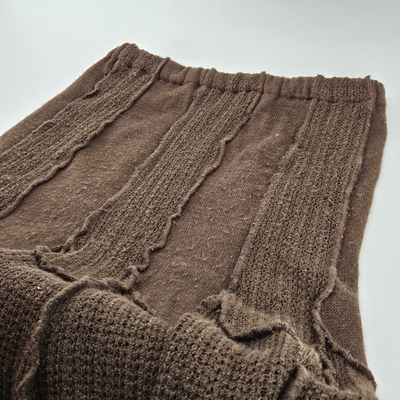 Boho Brown Knit Crochet Maxi Skirt Festival XL Forest Fairy Goblin Granola Indie - Picture 9 of 9